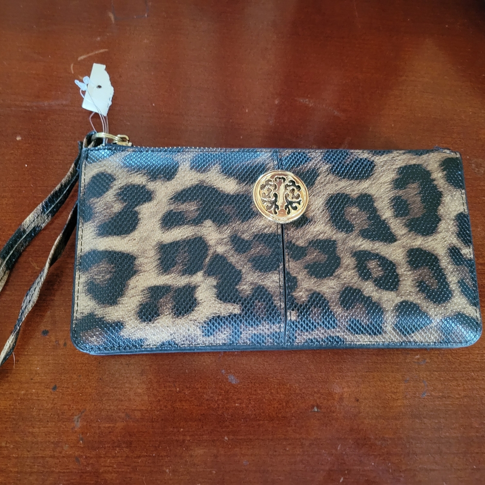 Leopard Print Wristlet Clutch